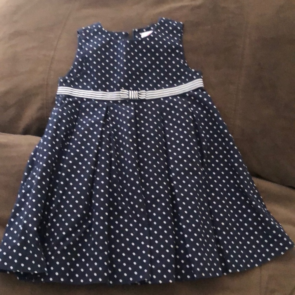 Classic blue with white polka dot dress